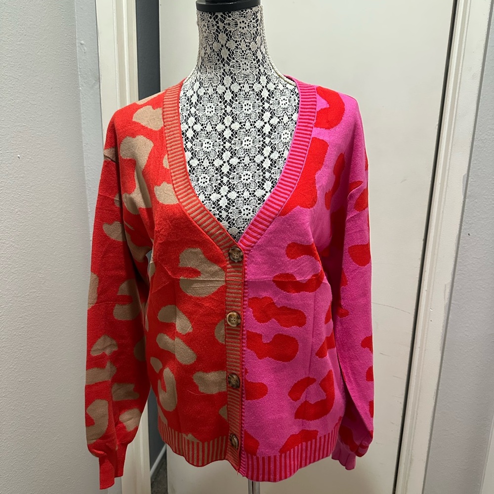 Color block cardigan